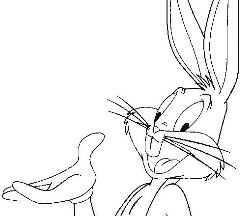 Bugs Bunny che sbuca dalla terra disegno da colorare per bambini
