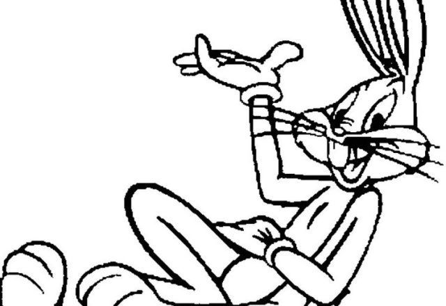 Bugs Bunny che si rilassa disegno da stampare e da colorare per bambini