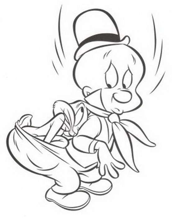 Bugs Bunny e il cacciatore Davvero simpatico disegno da colorare