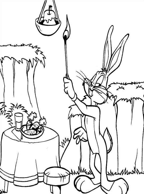 Bugs Bunny e la cena a lume di candela da colorare