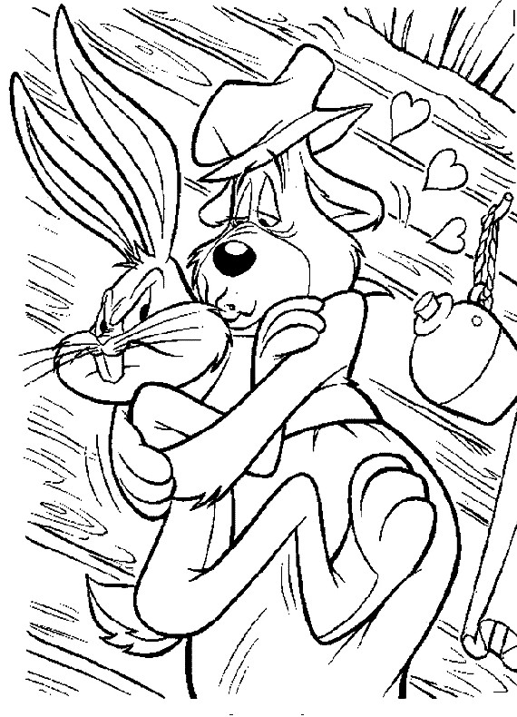 Bugs Bunny nei guai disegno da stampare e da colorare gratis
