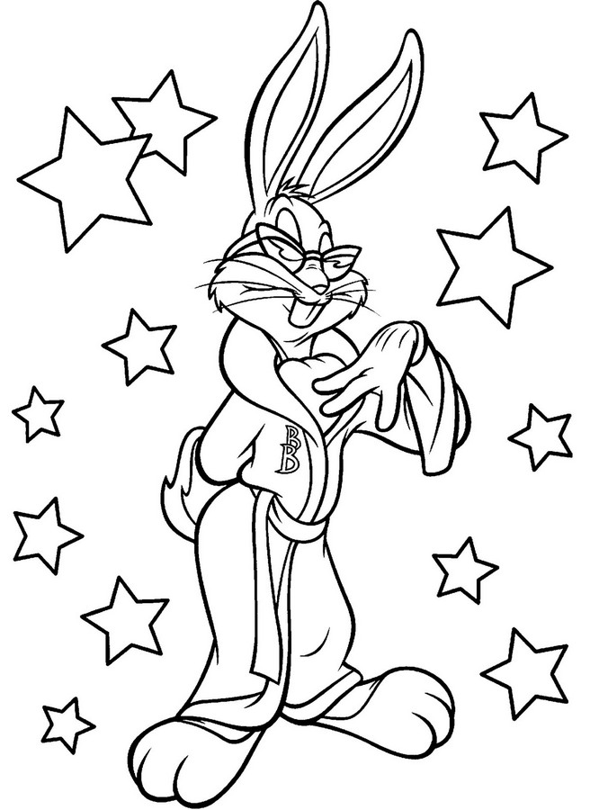 Bugs Bunny star del cinema da colorare per bambini