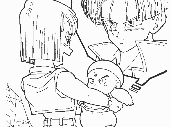 Bulma con il suo bambino disegno da colorare gratis