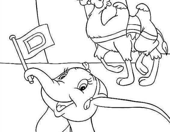 Bumbo e il cammello al circo disegni per bambini