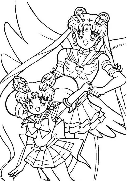 Bunny e Chibiusa disegni da colorare dell’ anime Sailor Moon