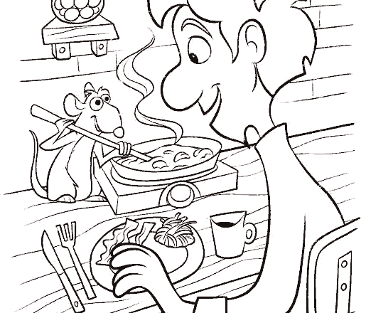 Buon appetito Linguini disegni da colorare di Ratatouille