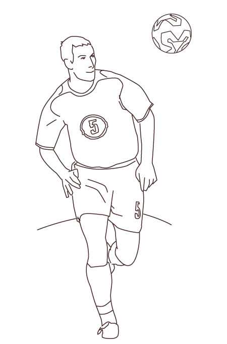 Calciatore con maglietta numero 5 disegno da colorare sport