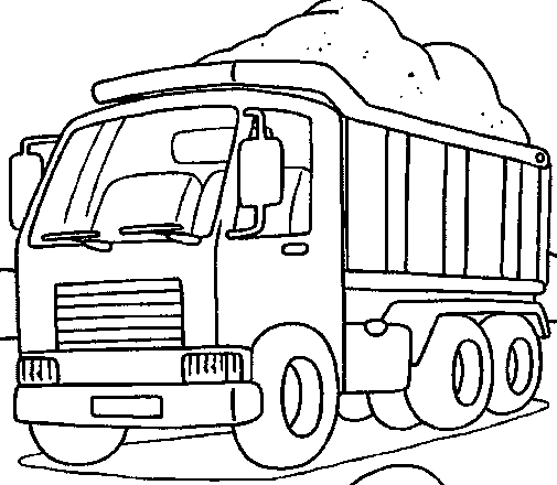 Camion con carico di sabbia disegno da colorare per bambini