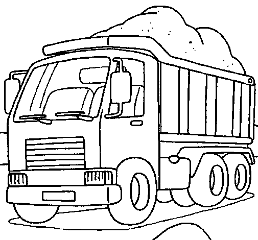 Camion con carico di sabbia disegno da colorare per bambini