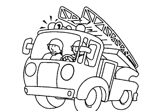 Camion dei pompieri da colorare per bambini