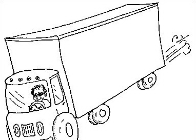 Camion in movimento disegno da colorare per bambini