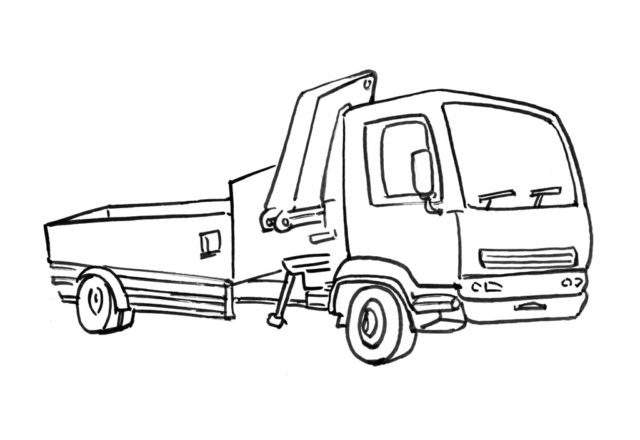 Camion pesante disegno da colorare gratis