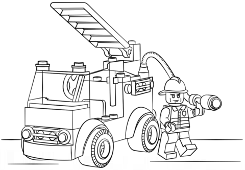 Camion pompieri LEGO da colorare