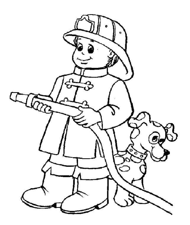 Cane e bimbo pompieri