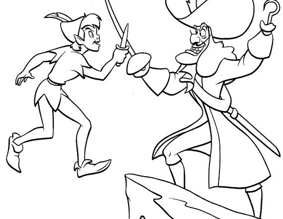 Capitan Uncino contro Peter Pan disegni da colorare gratis