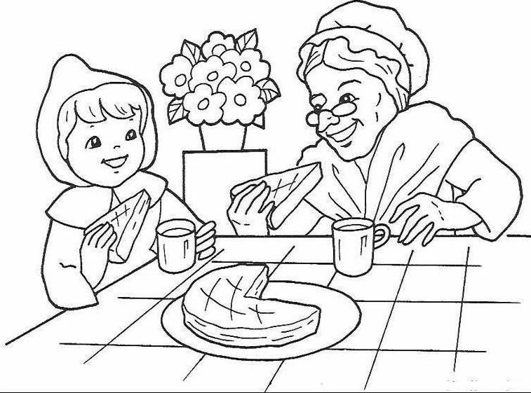 Cappuccetto Rosso e la nonna disegni da colorare gratis
