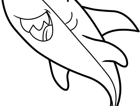 Cartone animato squalo disegni da colorare