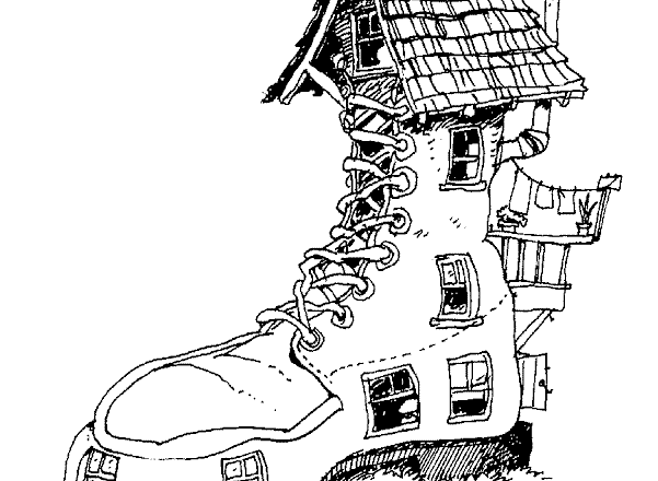 Casa a forma di scarpa disegni per bambini