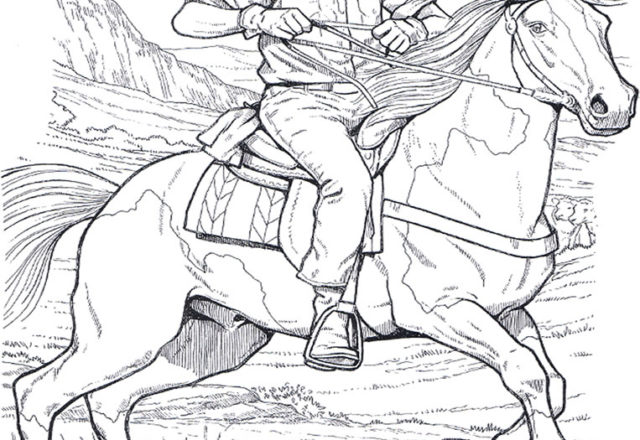Cavallo e cowboy disegno da colorare gratis