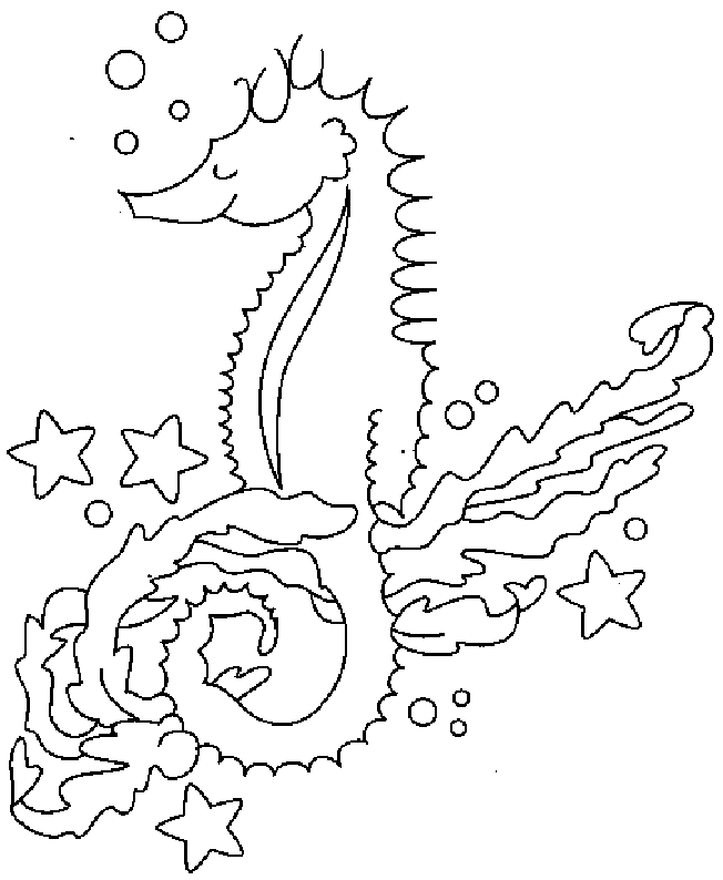 Cavalluccio marino assonnato disegni da colorare