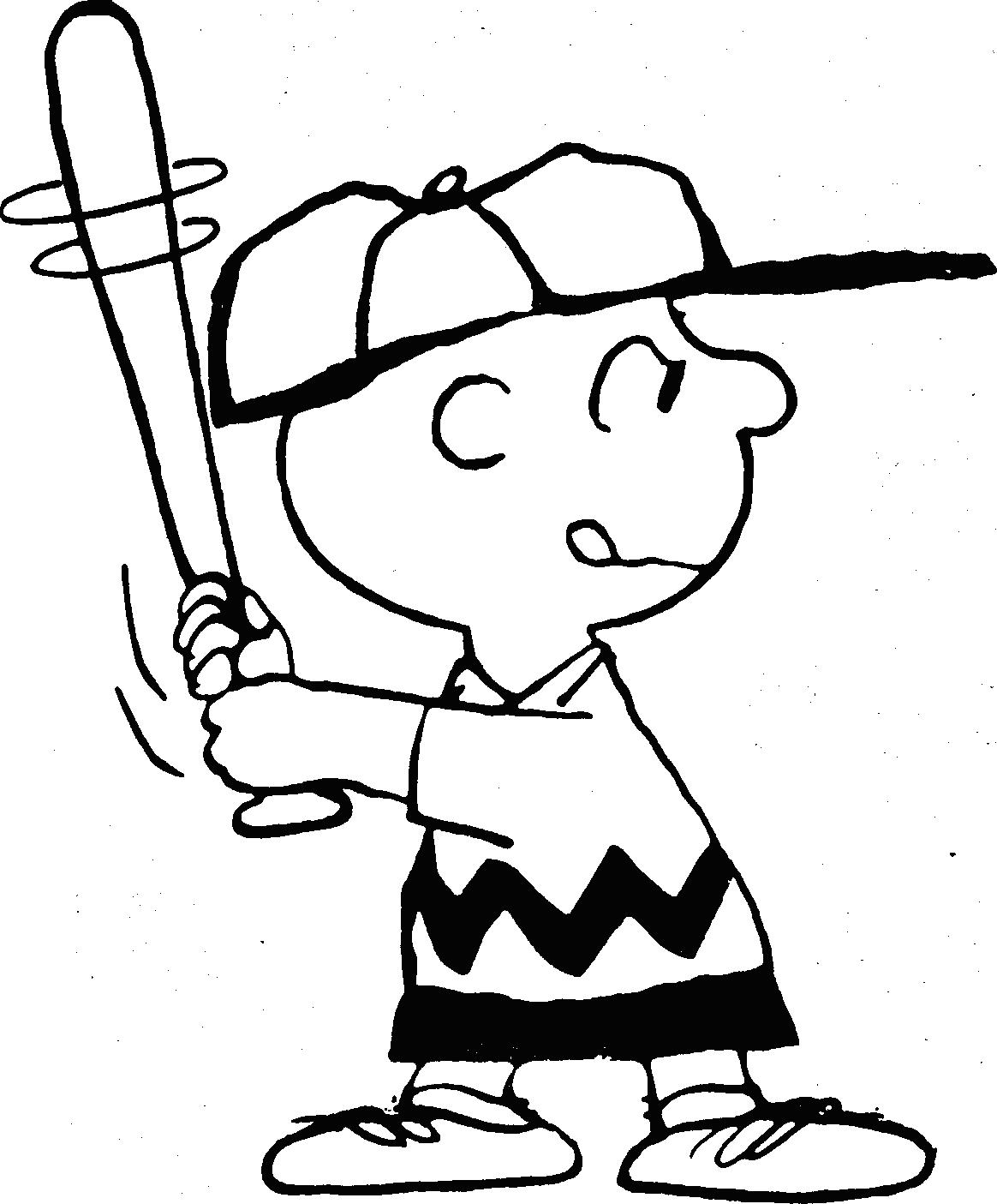 Charlie Brown e la passione per il baseball da colorare
