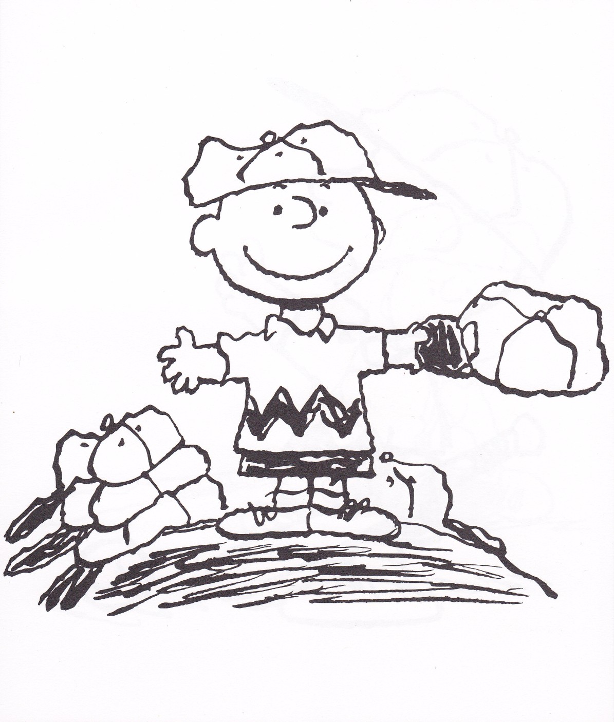 Charlie Brown giocatore di baseball disegno da colorare