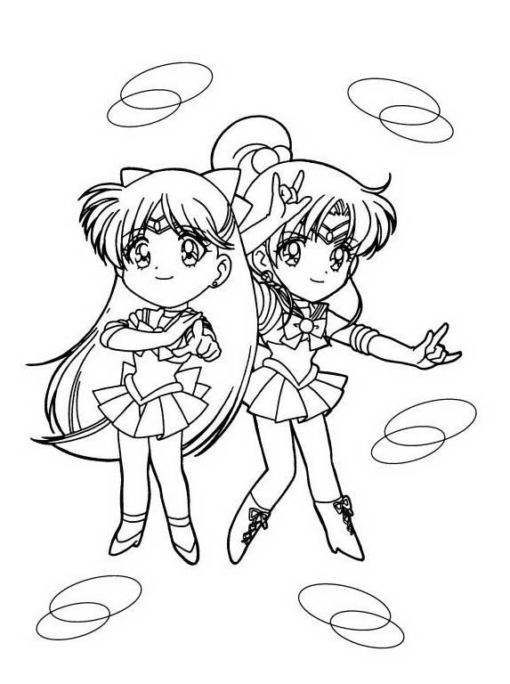 Chibi Sailor Moon da colorare per le bambine