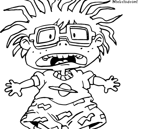 Chuckie Finster I Rugrats spaventato disegno da colorare per bimbi