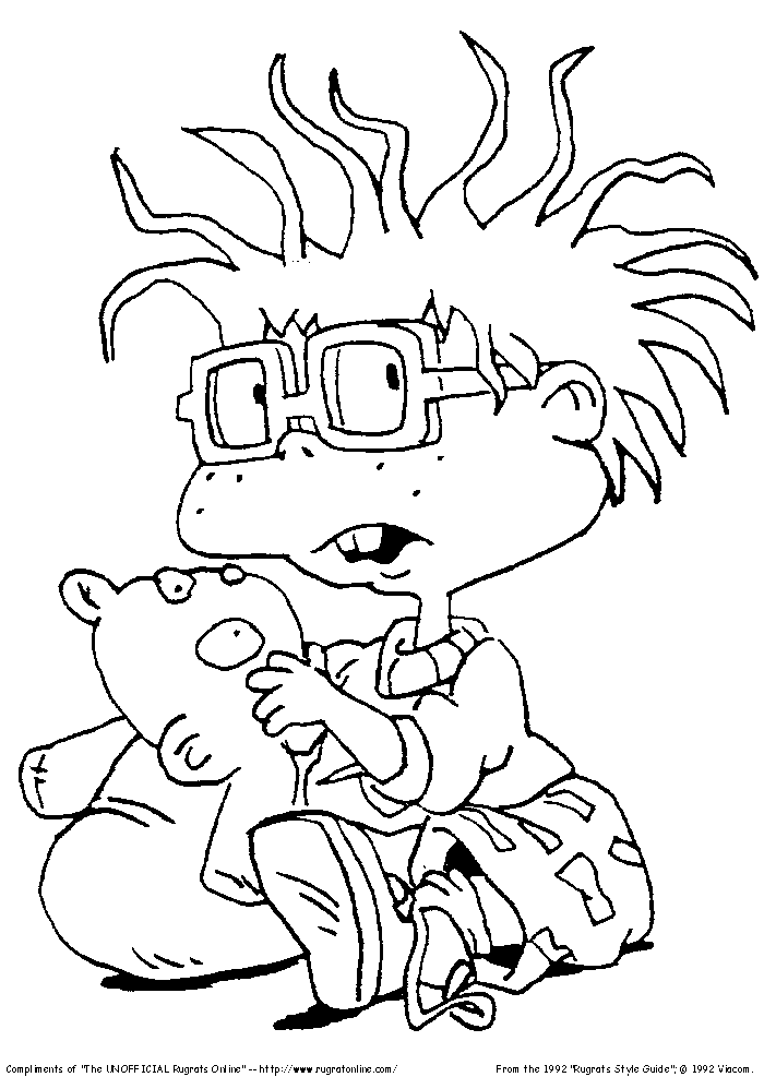 Chuckie con orsacchiotto disegno da stampare e colorare de I Rugrats