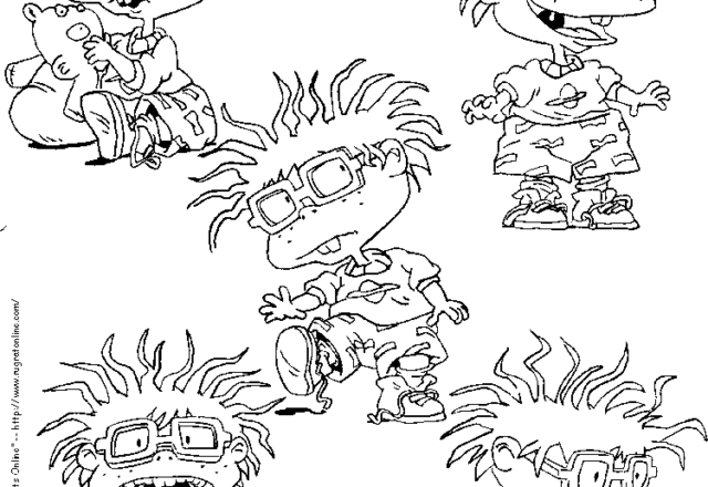 Cinque simpatici disegni da colorare di Chuckie de I Rugrats