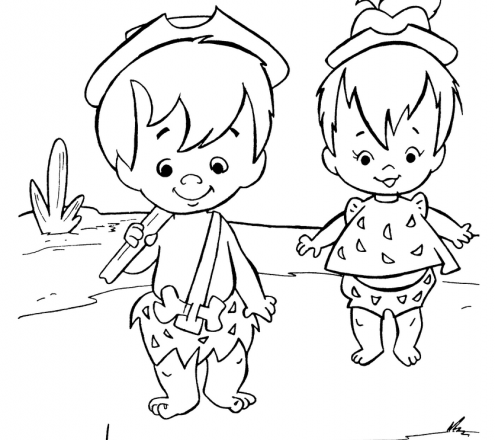 Ciottolina e Bam Bam personaggi del Far West disegno da colorare