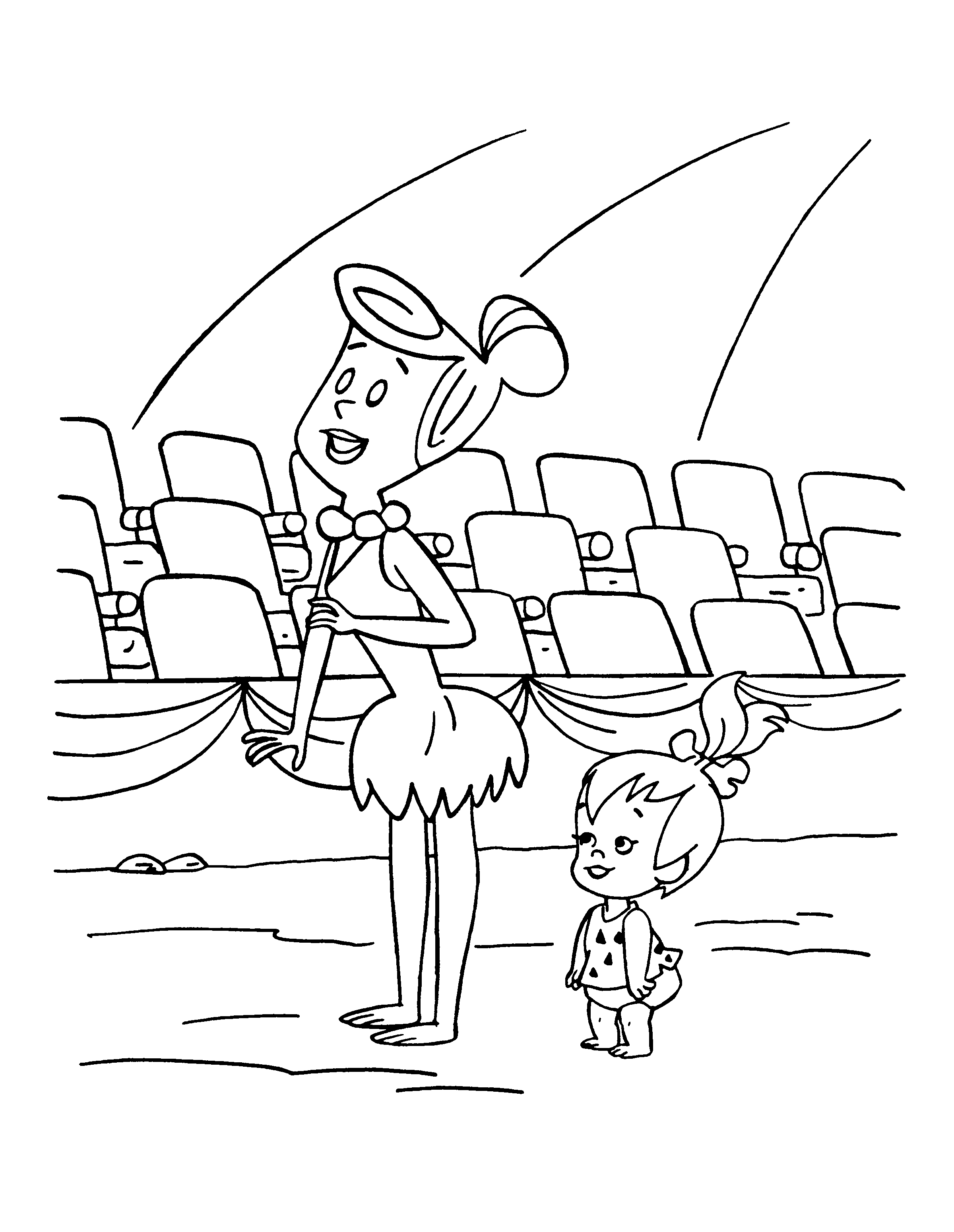 Ciottolina e Wilma disegno da colorare I Flintstones