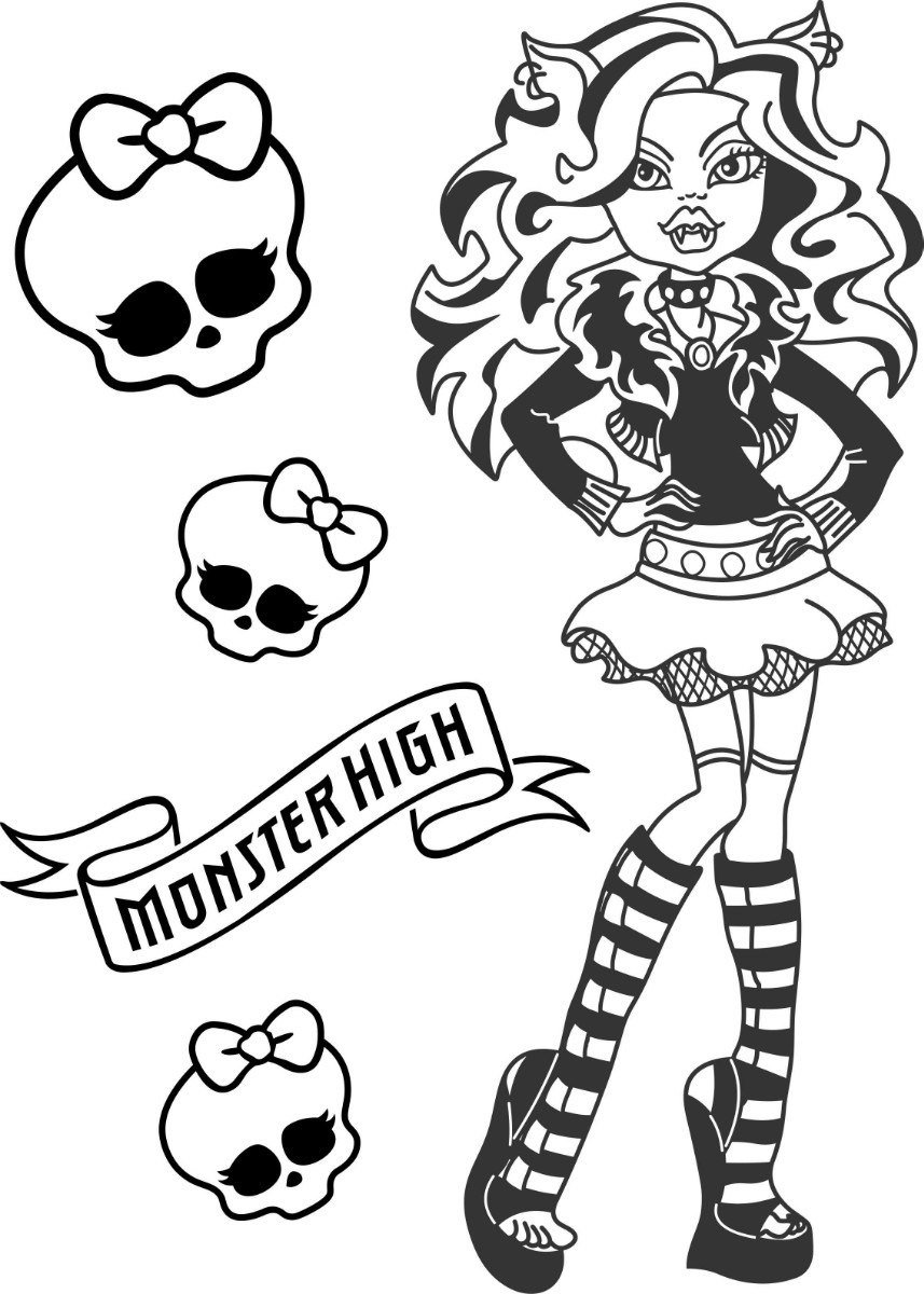 Clawdeen più logo Monster High disegni da colorare gratis
