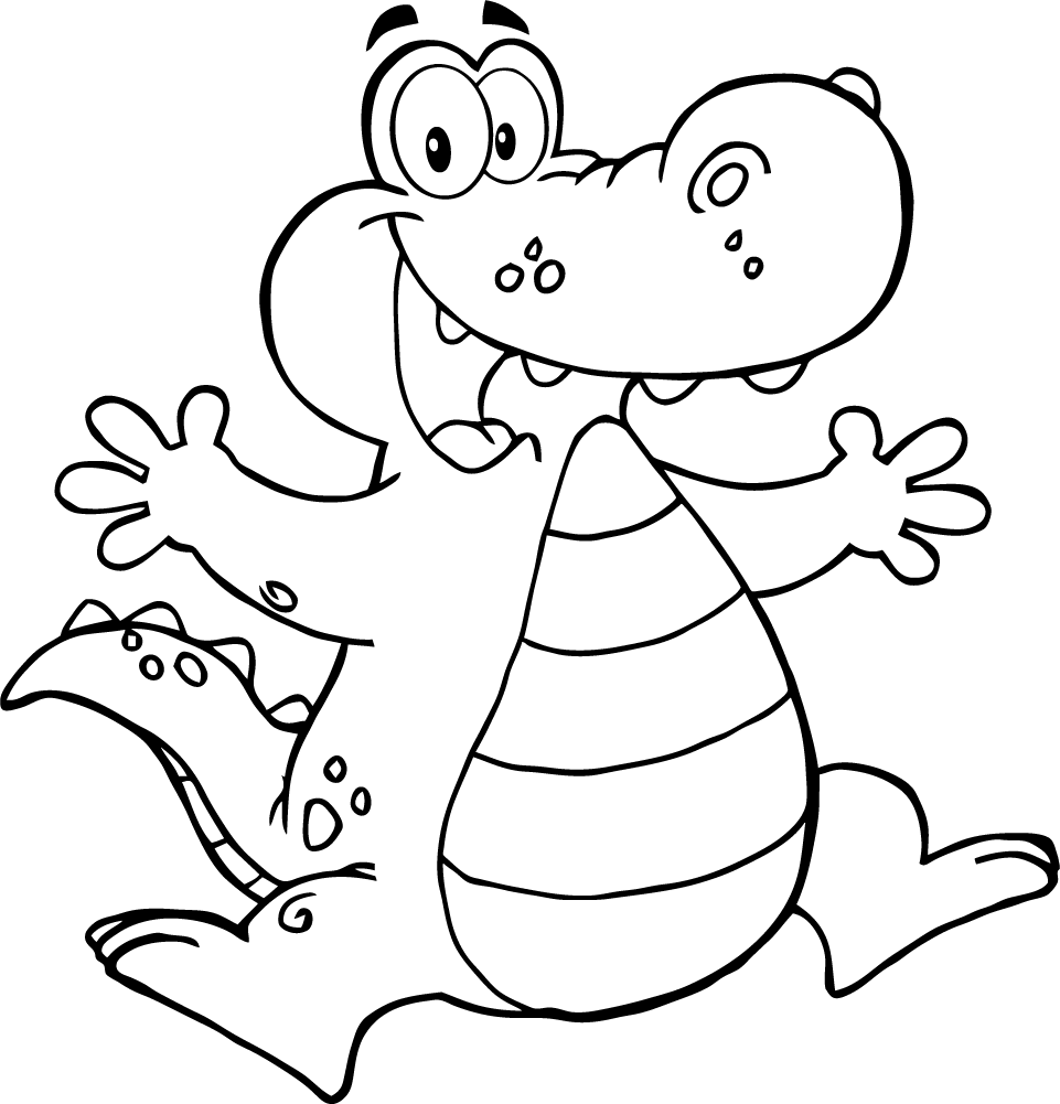 Coccodrillo simpatico immagine disegno da colorare per bambini