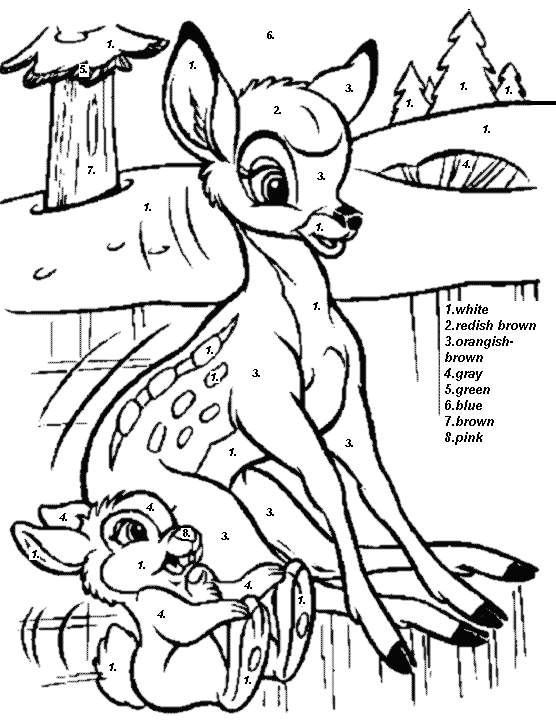 Colora coi numeri Disney Bambi