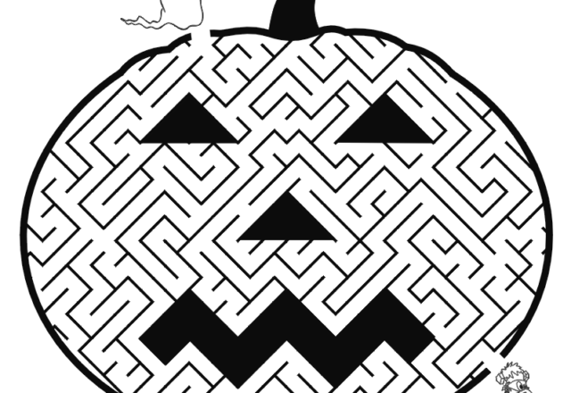 Colora il labirinto di Halloween disegno da colorare