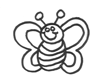 Colora questa semplice ape disegnata