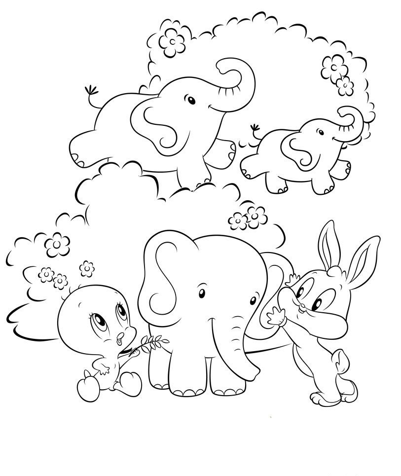 Con l’ elefantino disegni da colorare gratis