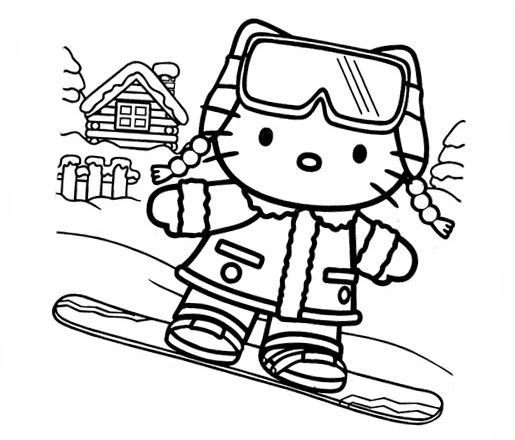Con lo snowboard disegni da colorare gratis