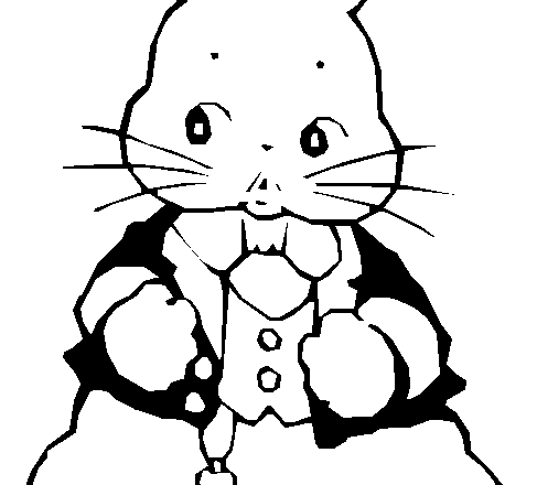 Coniglietto con la giacca disegno da colorare per bambini gratis