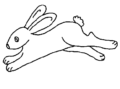 Coniglio che salta disegno da colorare per bambini