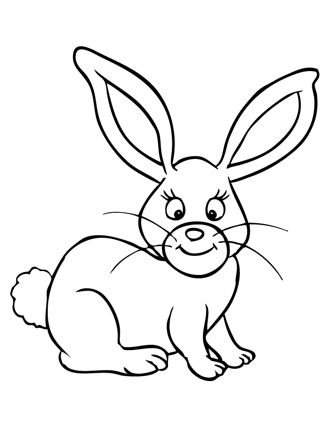 Coniglio con lunghe orecchie da colorare