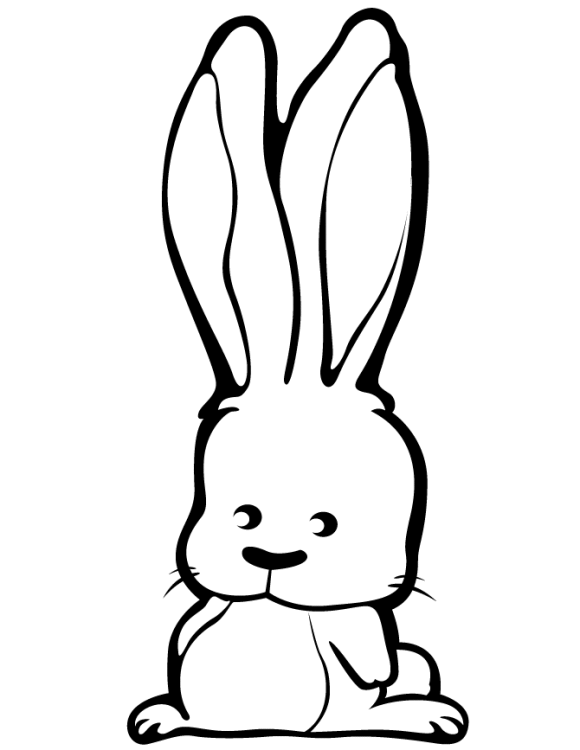 Coniglio con orecchie molto lunghe da colorare