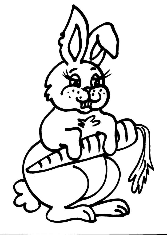 Coniglio e carota disegni da colorare per i bambini