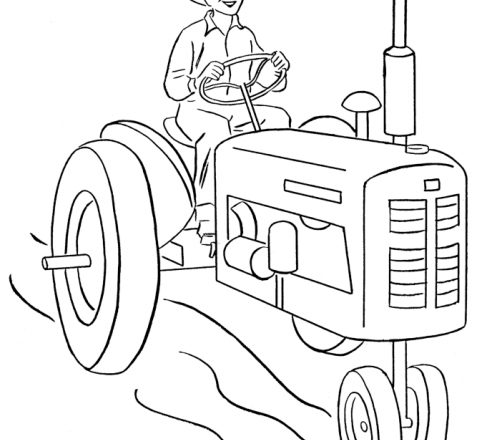 Contadino su vecchio trattore disegni da colorare gratis