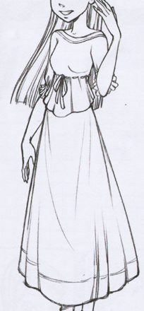 Cornelia con abito disegni da colorare gratis