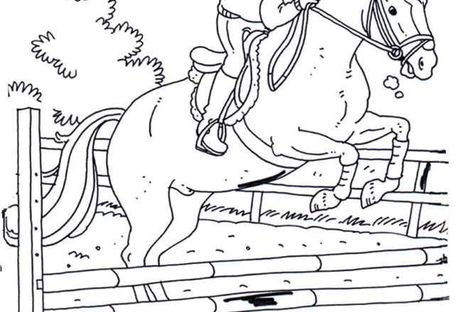 Corsa ad ostacoli con il cavallo disegno per bambini