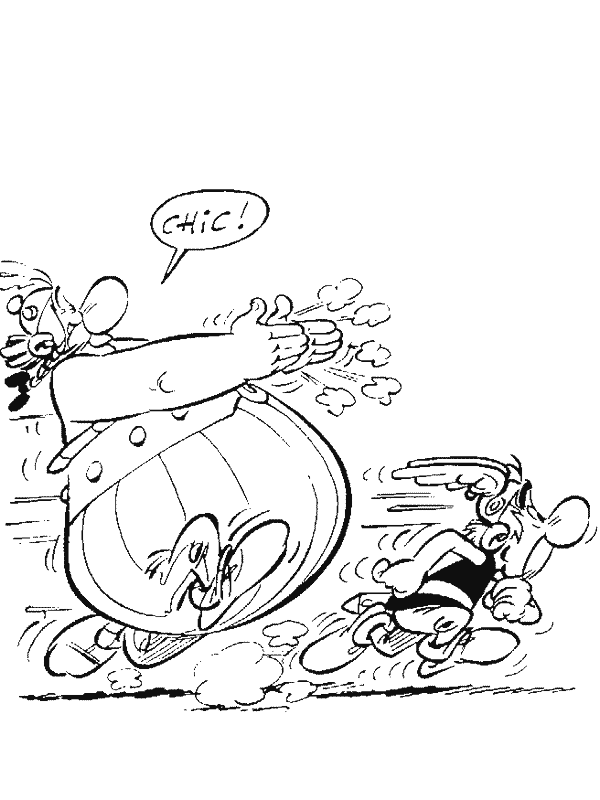 Corsa per Asterix e Obelix disegno da colorare
