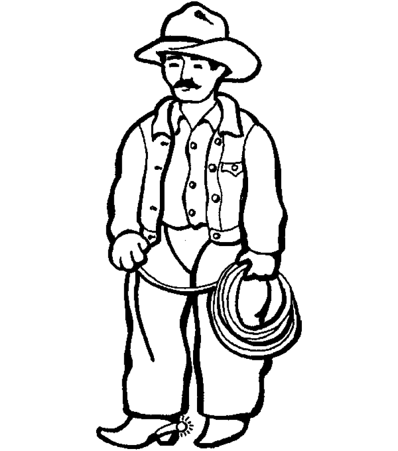 Cowboy con lazo disegni per bambini
