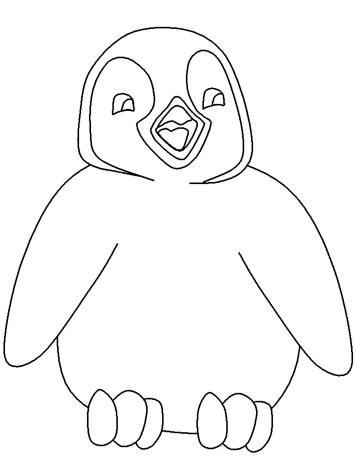 Cucciolo di pinguino semplice disegno da colorare